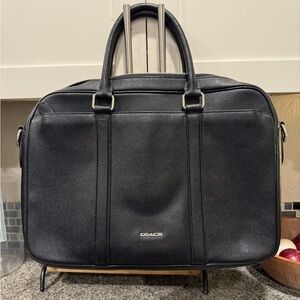 Coach Black Leather Briefcase Tote